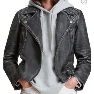 All Saints Cargo Leather biker jacket size US 6